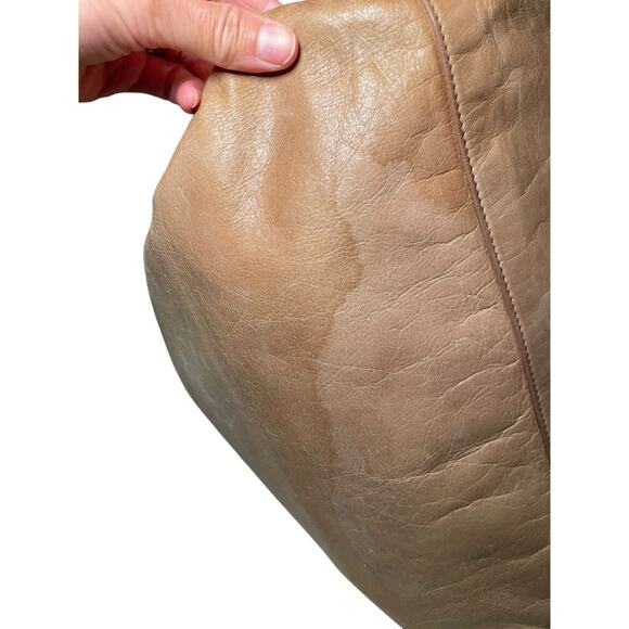 MIU MIU Vitello Leather Tote Brown Tan Large Travel Bag Tote - Picture 9 of 17